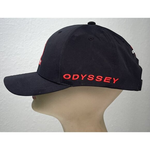 CALLAWAY Odyssey #1 Putter On Tour Black Baseball CAP Hat Red Embroidery NEW - Picture 3 of 7